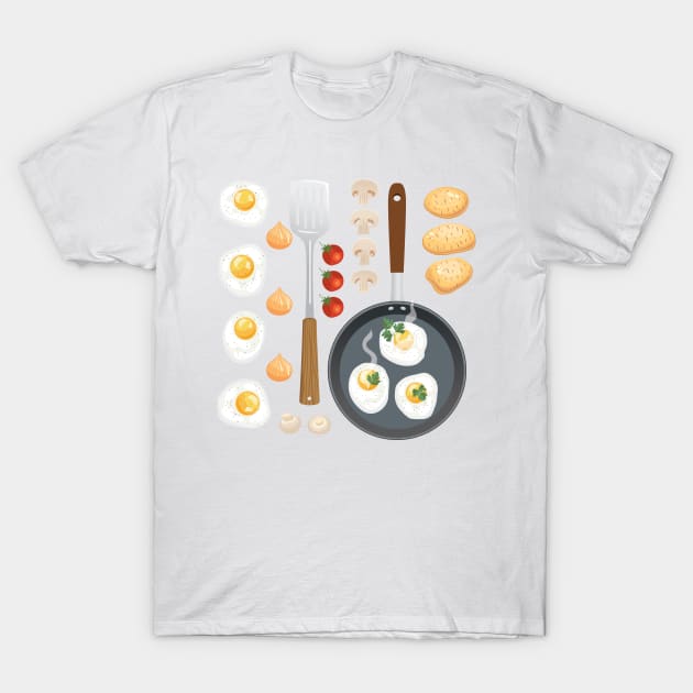 Food Flat Lay T-Shirt by SWON Design